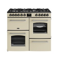 Belling Farmhouse 100cm Dual Fuel Range Cooker 7 Burners Cream 100DF