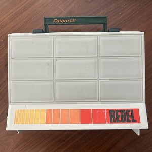 Rebel Futura LX Tackle Lure Box Vtg With Trays 24 Compartments Dividers