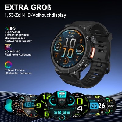 For iPhone Men Samsung Waterproof Smart Watch 2026 Bluetooth 5.3 Women 1.53'' HD