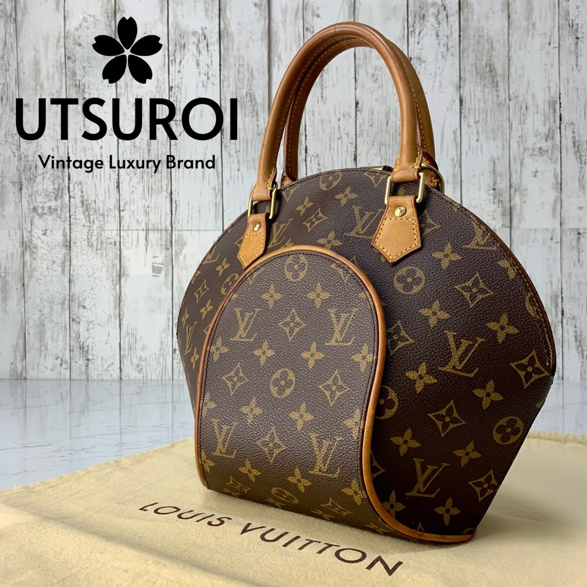 LOUIS VUITTON Ellipse PM Monogram Leather Handbag M51127 Authentic