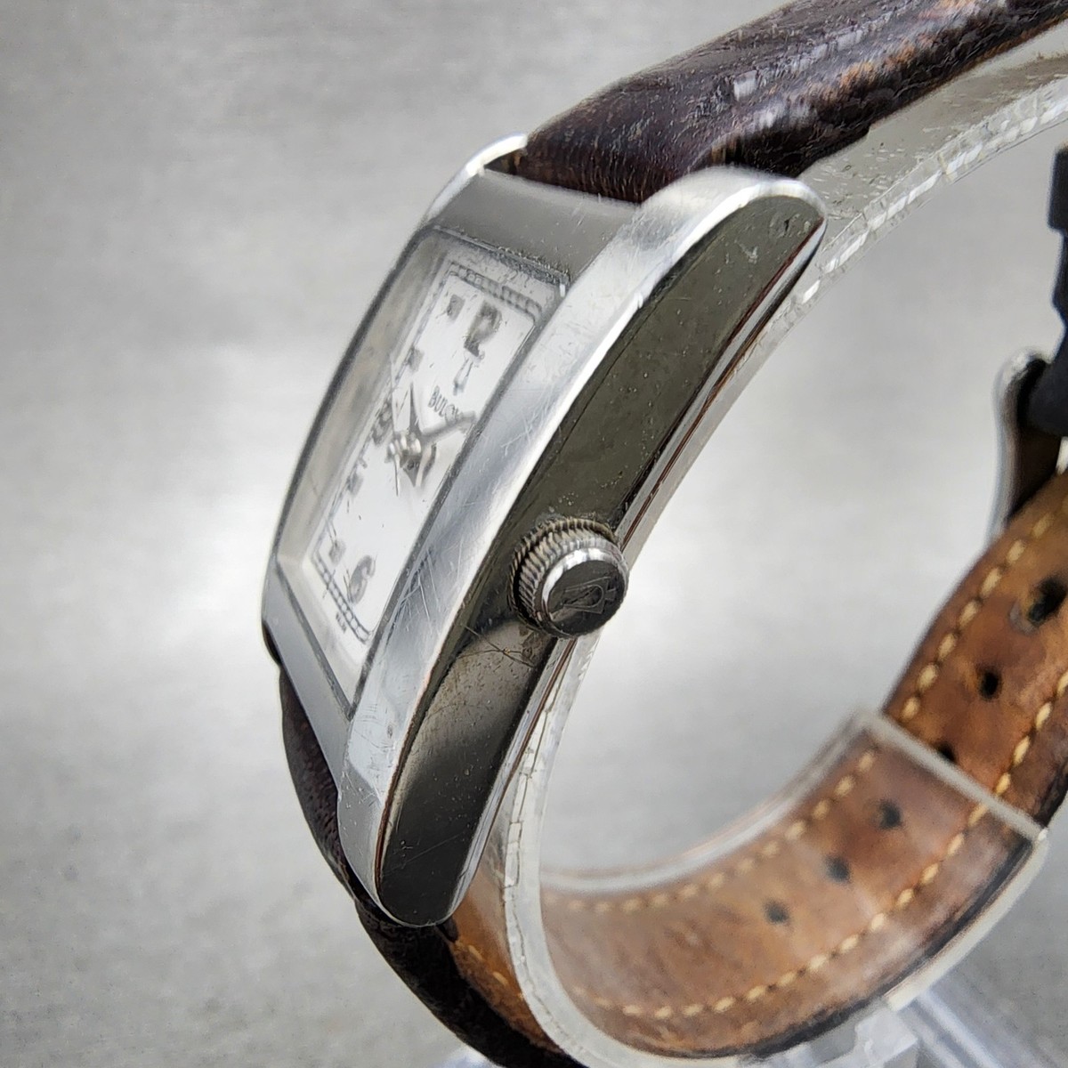 Bulova Tank Watch Women 21mm White Dial Silver Black Leather Band New Battery Bulova Watch Women main image 2