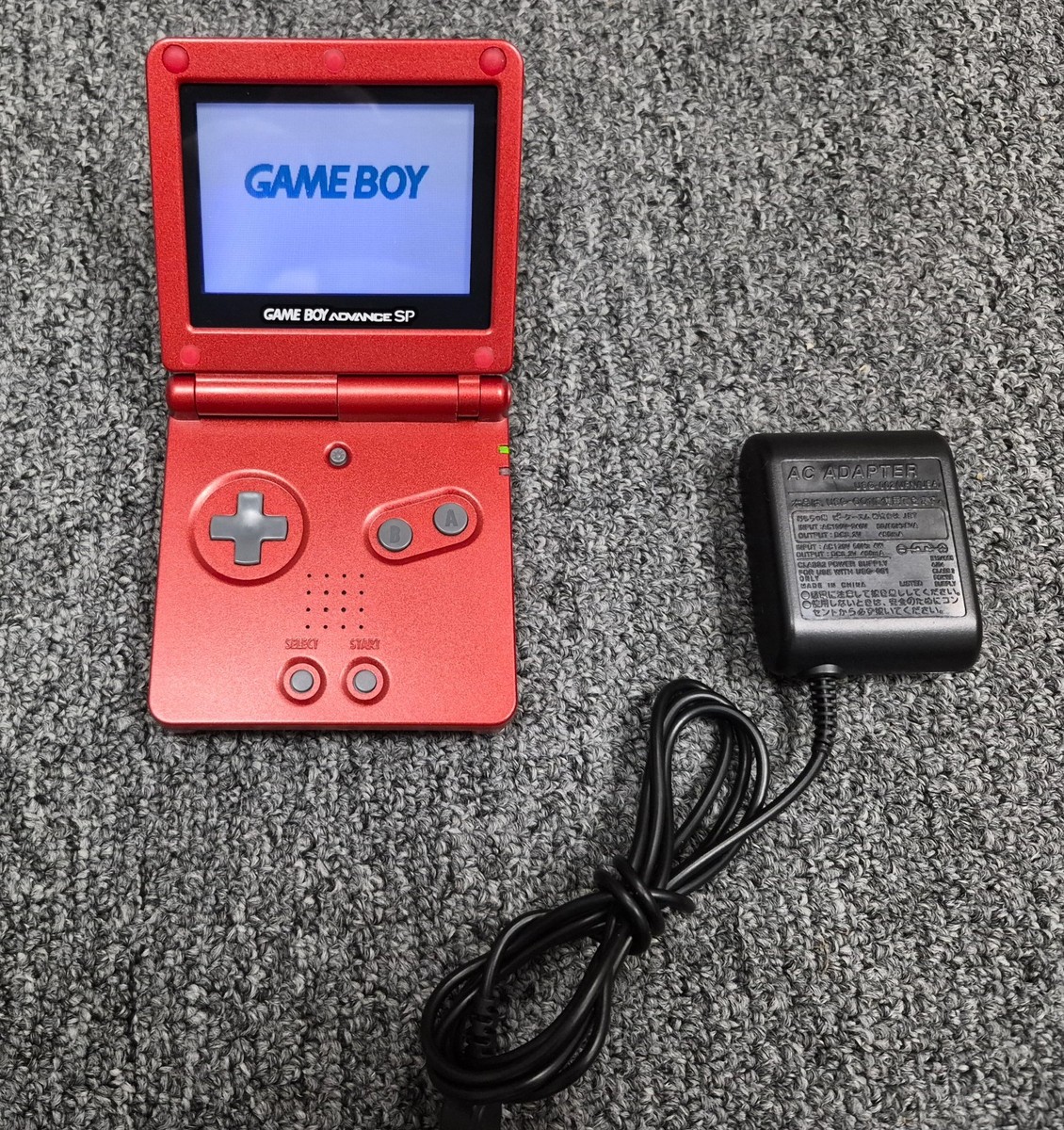 Nintendo Game Boy Advance SP Flame Red AGS 001 with charger Tested
