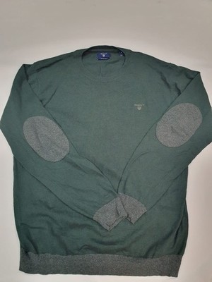 Gant Cotton Wool Pullover Herren XL Eng Strick Rundhals Pullover Logo