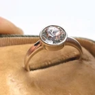 Stunning Sterling Silver Ring Vintage Cz Sparkly Round Caboshon Minimalist Vgc