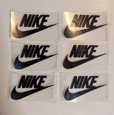 6 x Iron On Black Vinyl Transfers 6.2cm X 3.5cm Nike Swoosh Tick Sports Logos