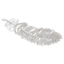Silver Tone Metal Hair Clip With Rhinestone HC1025-SCL