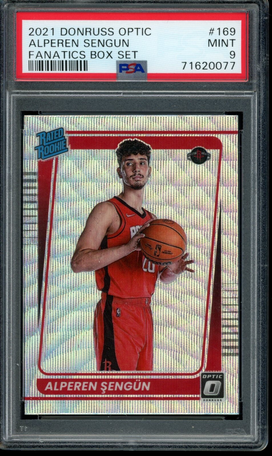 2021-22 Donruss Optic #169 Alperen Sengun Silver Wave Fanatics Box Set PSA 9 RC