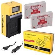 2x Batteria Patona + Caricabatteria Synchron per Canon PowerShot SX220 HS