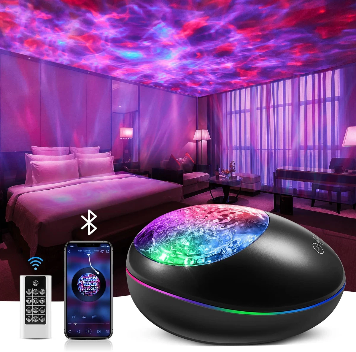 One Fire Galaxy Projector for Bedroom 8 White Noise Light