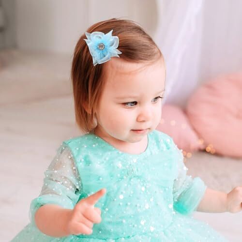 10PCS Mini Flower Hair Clips, 2" Tulle Mesh Hair Bows Colorful Flower Hair - Bild 5 von 7