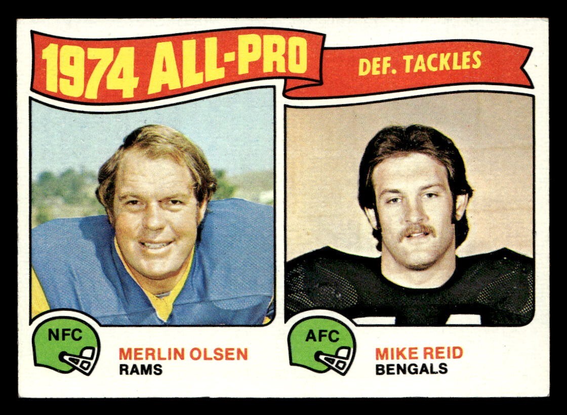 Merlin Olsen / Mike Reid 1975 Topps All-Pro Defensive Tackles Card #215