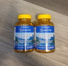 Cod Liver Oil 1000 mg - 120 Softgels Puritan  s Pride Vitamins A D Exp: 9/26