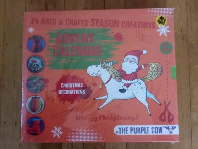 The Purple Cow Xmas Advent Calendar Arts Crafts Christmas Creations Decor NEW 24