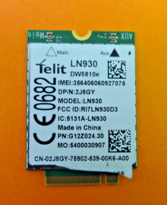 Dell Latitude E7250 E7350 E7450 LN930 DW5810e 4G WWAN Card REV A00 2J8GY