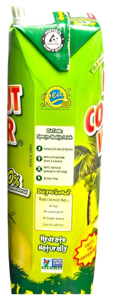 Real Coconut Water, 100% coconut water from Brazil - 6 pack - Image 2 of 3