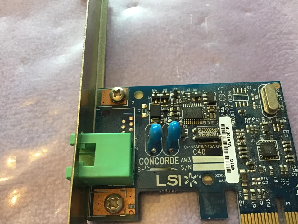 LSI Concorde 56k Mbps PCIe x Data/Fax Modem 503095-001 - Image 2 of 2