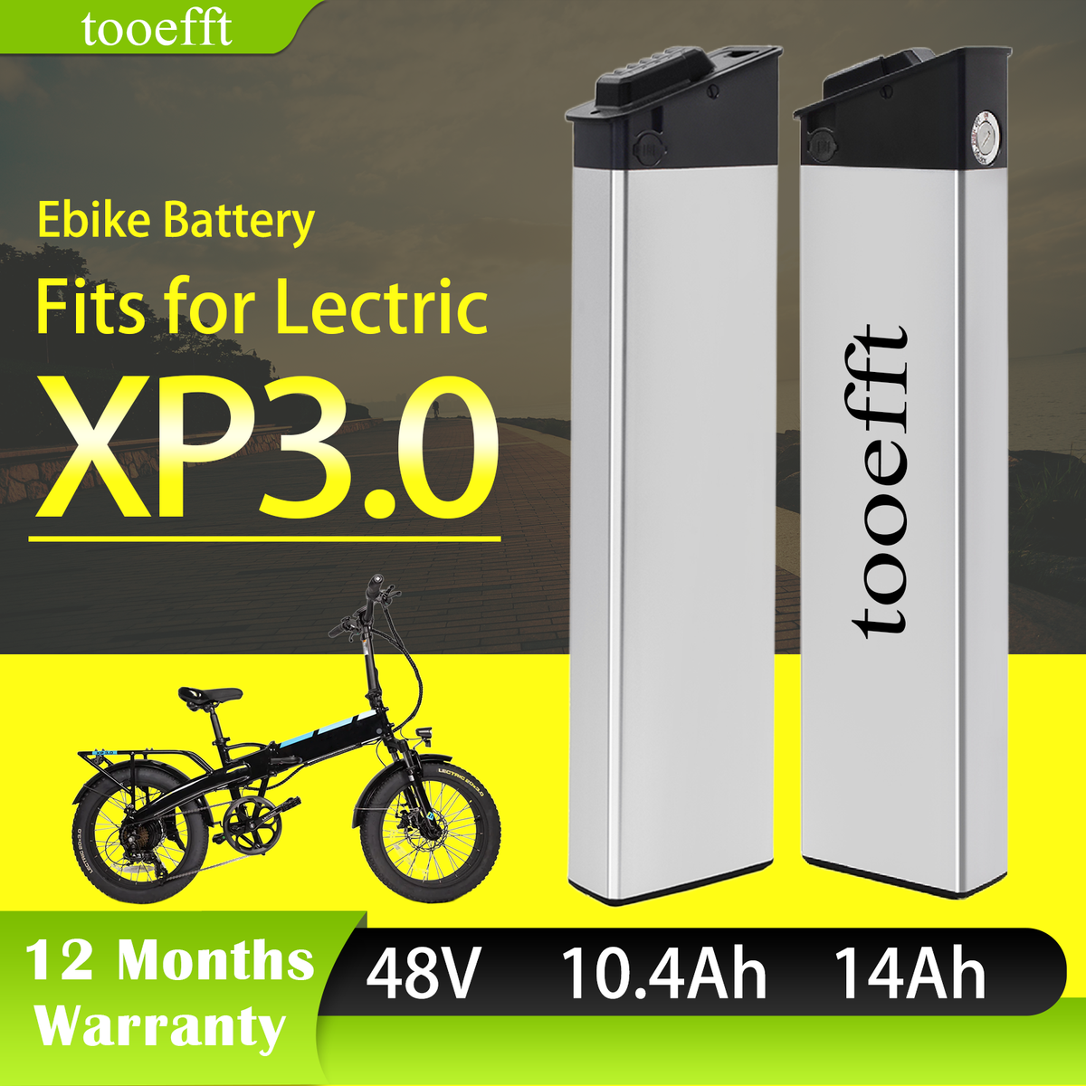 tooefft 48V 14Ah Foldable Electric Bike Batteries for LECTRIC XP