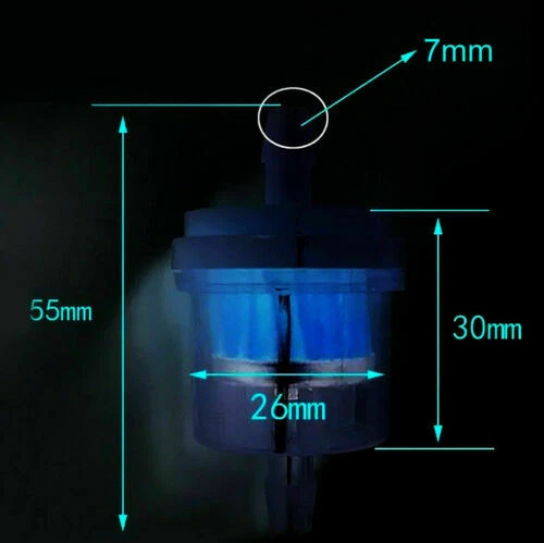 4pcs 1/4'' Hose Motorcycle Scooter Gasoline Filter Inline Clear Gas Fuel 6mm-7mm - Image 2 of 4