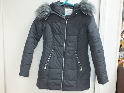 Marilyn And Me Hooded Puffer Coat With Faux Fur Trim