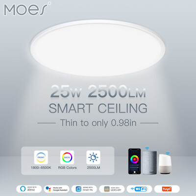 MOES WiFi Smart LED Ceiling Light Ultra-Thin RGB Dimmable Lamp Voice APP Control