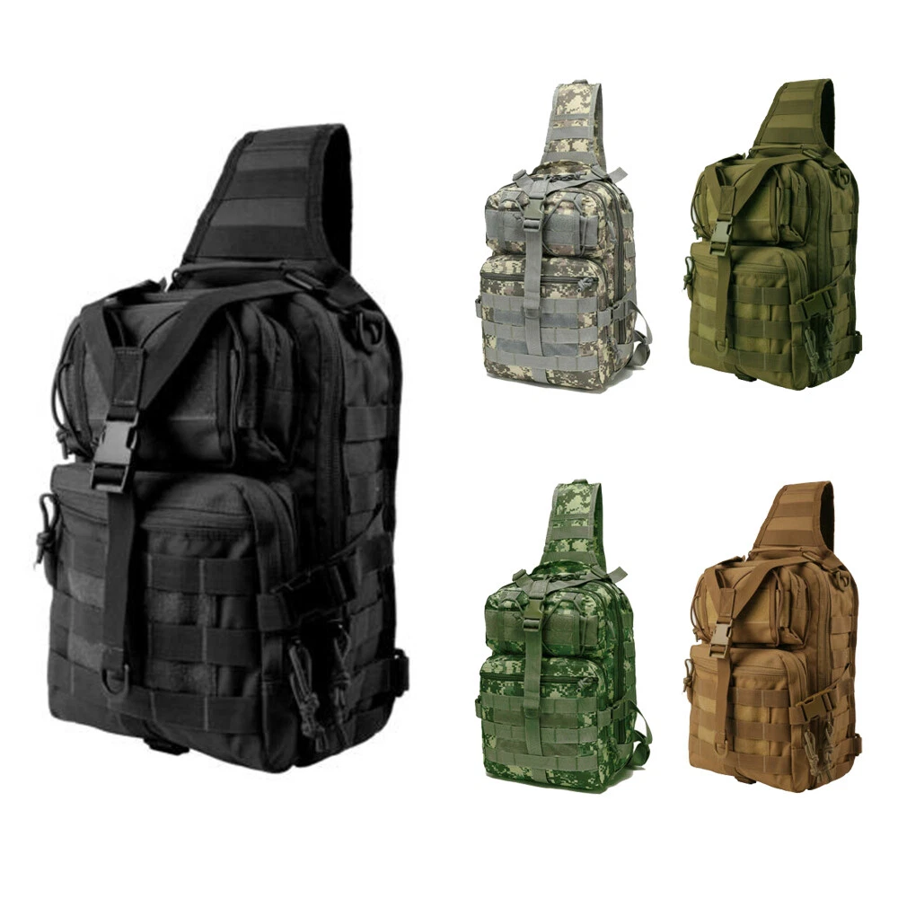 Outdoor Tactical Sling Bag Military MOLLE Crossbody Pack Chest