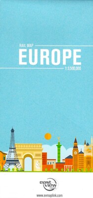 Rail Map of Europe, by EastView/MapLink