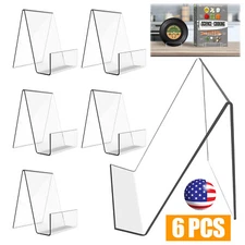 6 Pack Acrylic Book Stand Clear Easel Stand for Display Book Display Holder Tool