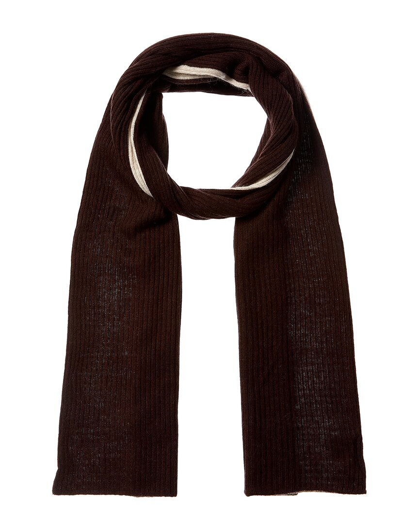Кашемировый шарф в полоску Portolano Мужской коричневый Os