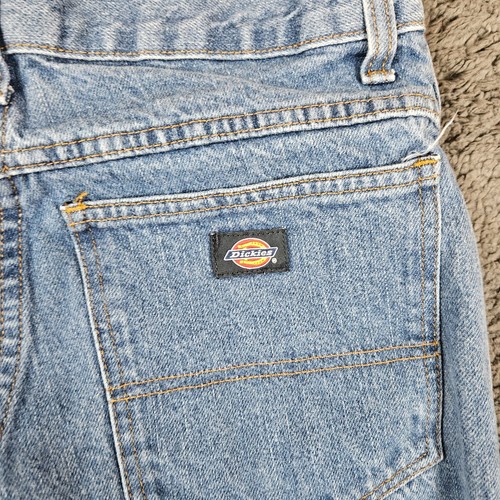 Jeans Dickies uomo taglia 30x32 blu denim dritto falegname abbigliamento da lavoro lavaggio medio - Foto 9 di 10