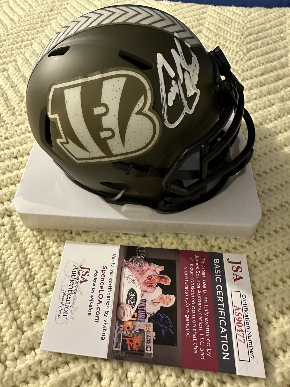 Cris Collinsworth Autographed Signed Bengals Salute 2 Svc Mini Helmet JSA Authenticated COA 