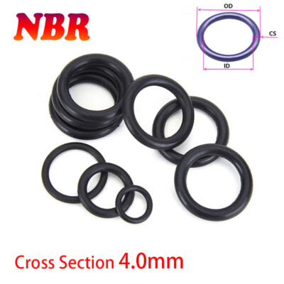 Black (NBR) O-Rings 12-450mm Outer Dia 4.0mm Cross Section Metric Sealing Ring