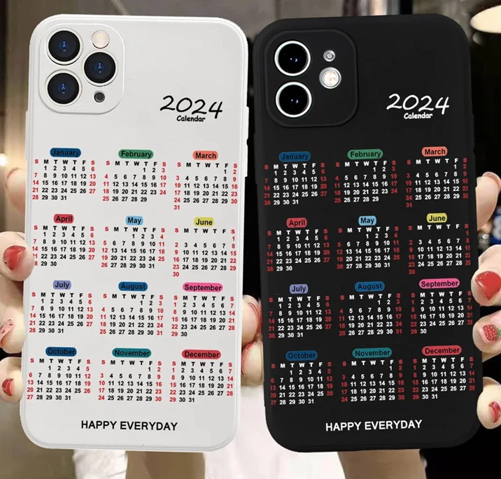 2024 Calendar Phone Case Cover For iPhone 15 14 13 12 11 Pro Max