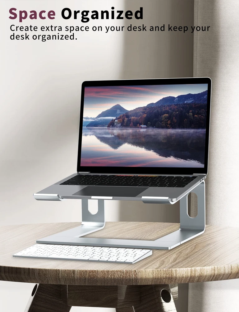 Aluminum Laptop Stand for Desk Ergonomic Adjustable Notebook Riser Holder