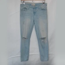 Current Elliott The Stiletto Jeans Womens 29 Light Blue Distressed Skinny UU01
