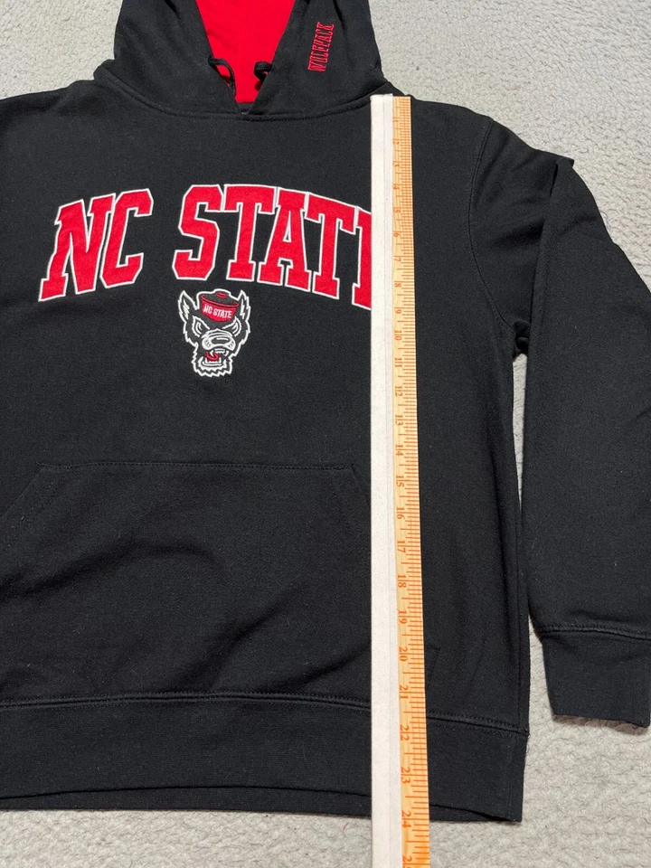 NC State Wolfpack Hoodie Mens Small Black Sweatshirt Embroidered Logo Vintage - Image 3 of 4
