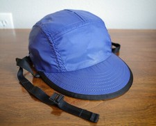 Vintage 90's Patagonia USA Made Blue Cycling Cap Chin Strap Size M Duck Bill Hat