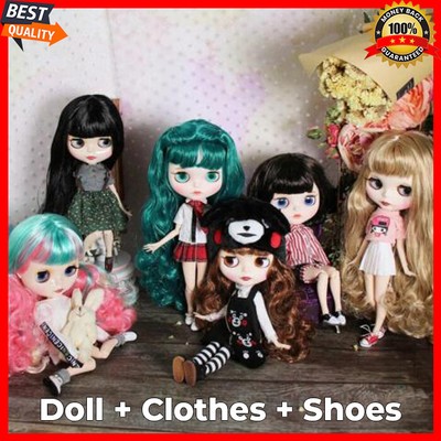 12'' Blythe Doll Clothes Plus Shoes 1/6 BJD Custom Carved Lips Matte Glossy Face