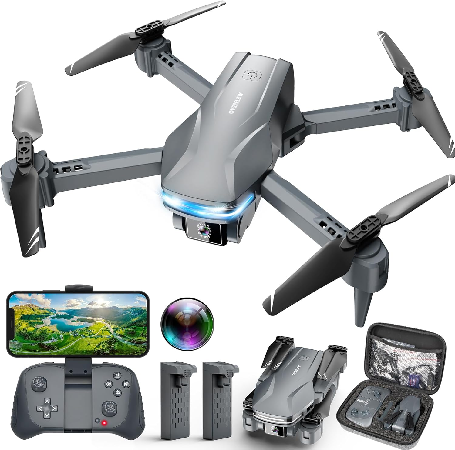 Foldable 1080P HD FPV Drone with Camera for Beginners and Kids - Easy-to-Use Quadcopter-image