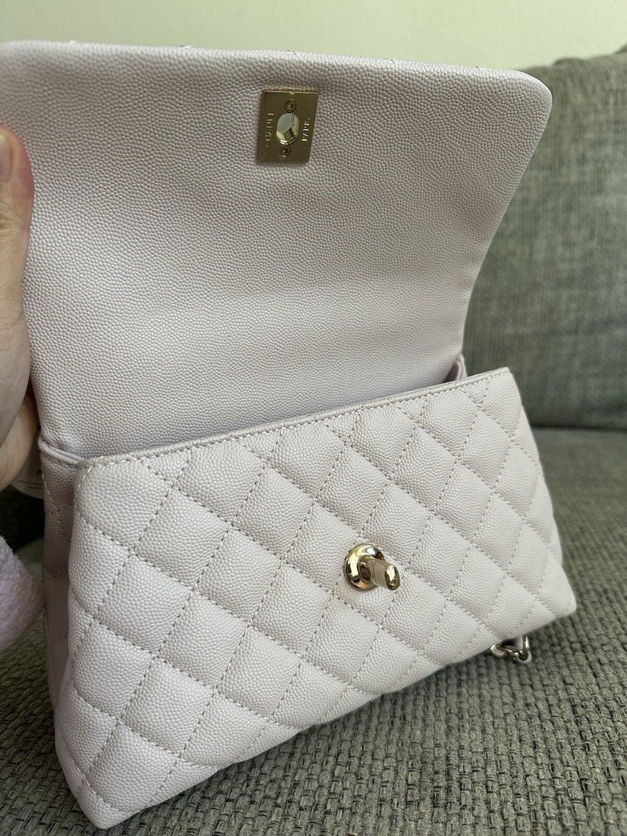 NEW CHANEL 20A Lilac Quilted Caviar GHW Mini/Small Coco Handle | eBay