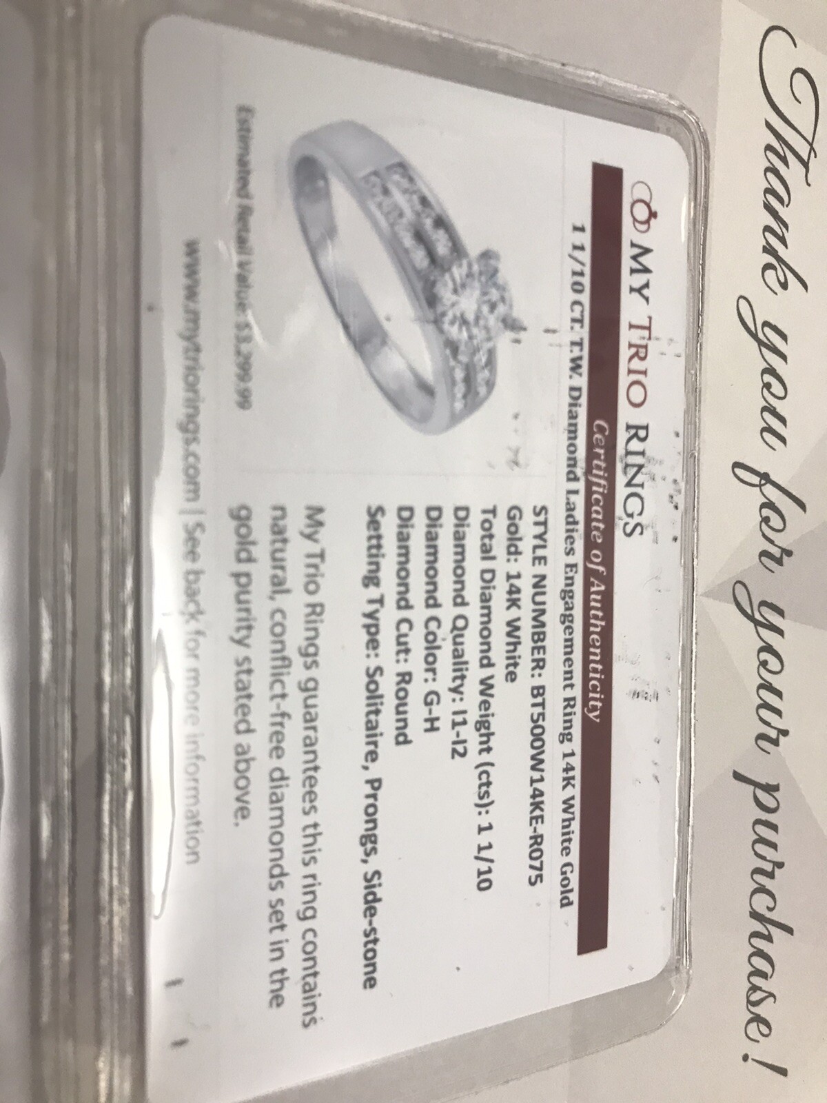 White Gold Ring set (size 7) Looks New! Retail Va… - image 10