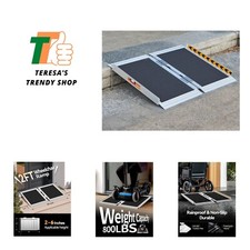 FACHNUO 2 Feet Portable Wheelchair Ramp, Non-Skid Aluminum Handicap Ramps wit...