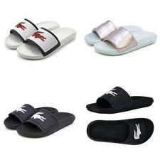 New Lacoste`s Women`s Croco Paris Slide in Round Toe Sandals