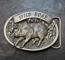 Vintage 1986 G. I. Inc Wild Boar Belt Buckle Made in USA Collectible Buckle