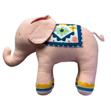 Pillowfort Pink Elephant Throw Pillow Embroidered Decorative Decor 14.5"x11"
