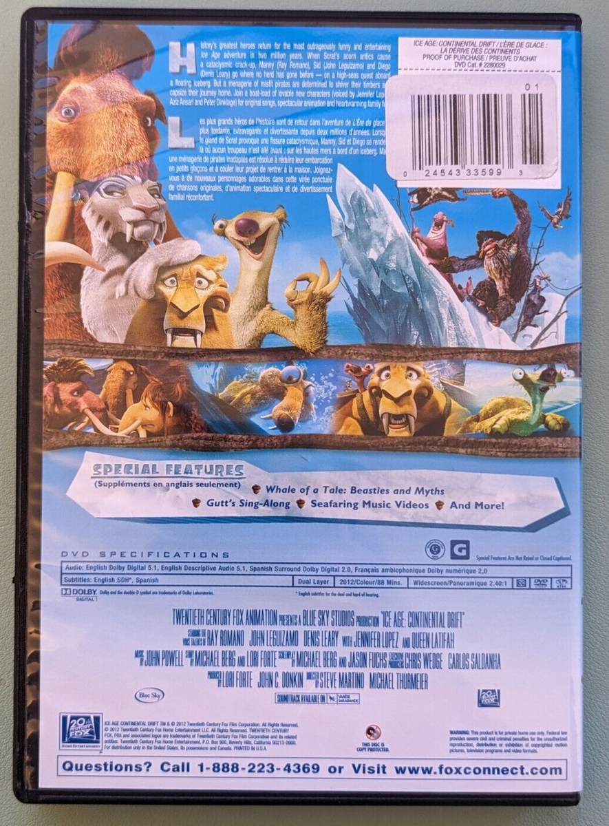 Ice Age: Continental Drift (DVD, 2012, Canadian) | eBay