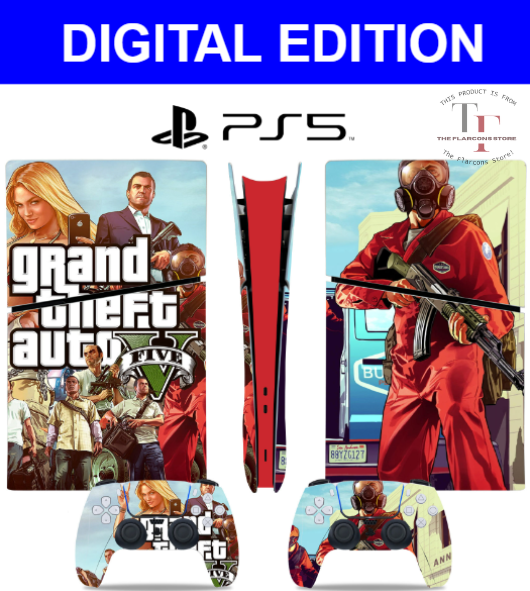 Sticker Skin for PS5 Slim DIGITAL EDITION  Wrap Vinyl + Controller