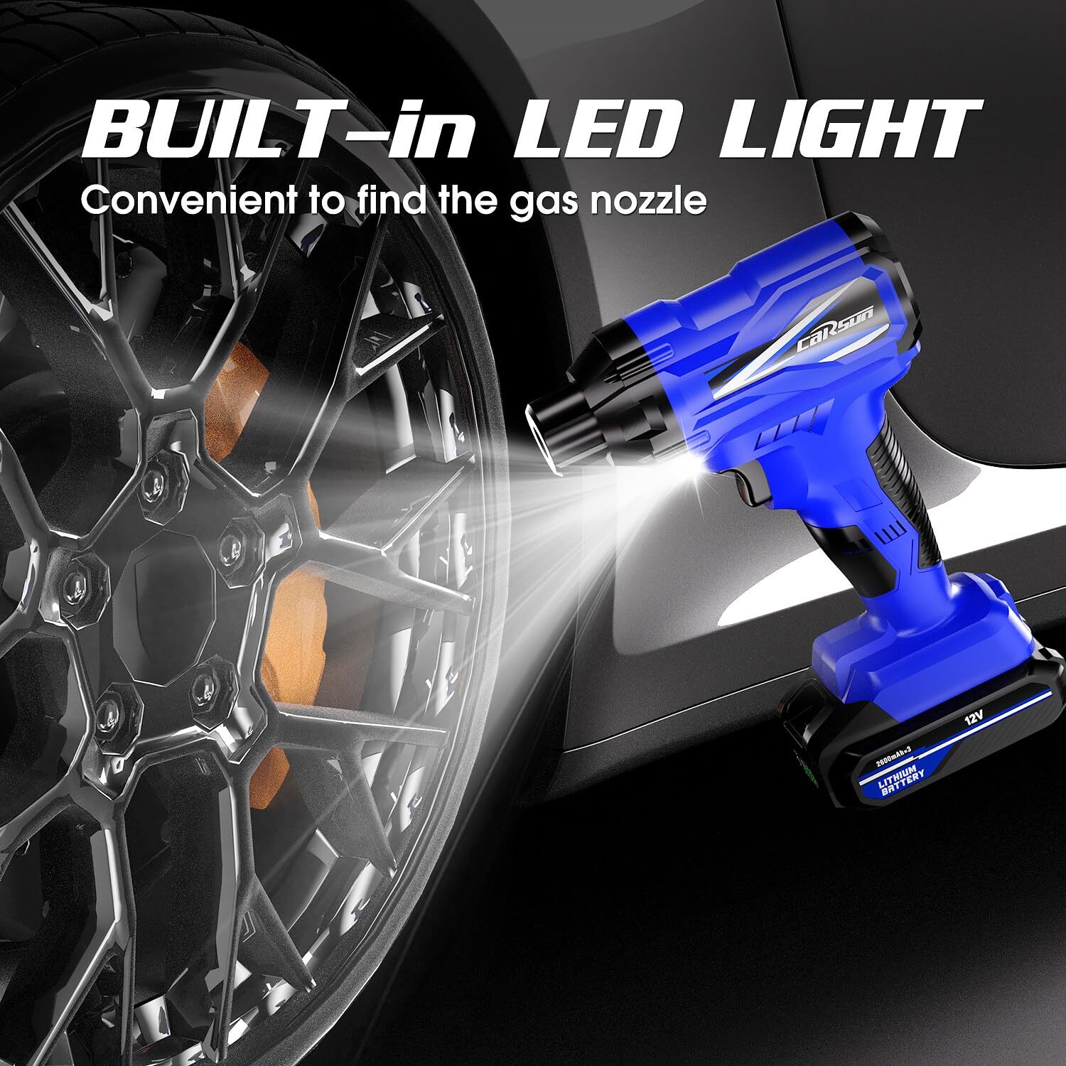 CARSUN Tire Inflator Portable Air Compressor Cordless Car Tire Pump with Rech...