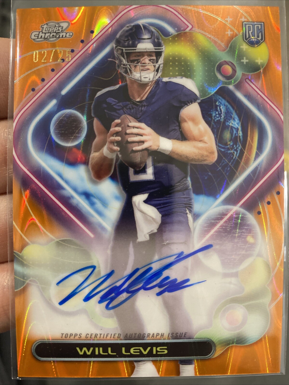 2023 Topps Composite WILL LEVIS Cosmic Auto Orange Refractor RC 2/25 SSP 🔥🏈💎