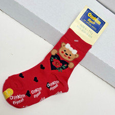 Vtg OshKosh B  Gosh Socks Red Valentine  s Bear Hearts Girl 2T 3T 4T 5T Non Skid
