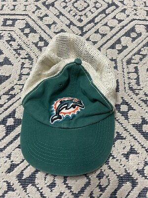 Mens Miami Dolphin Graphic Logo Turquoise White Baseball Cap. Free Size 